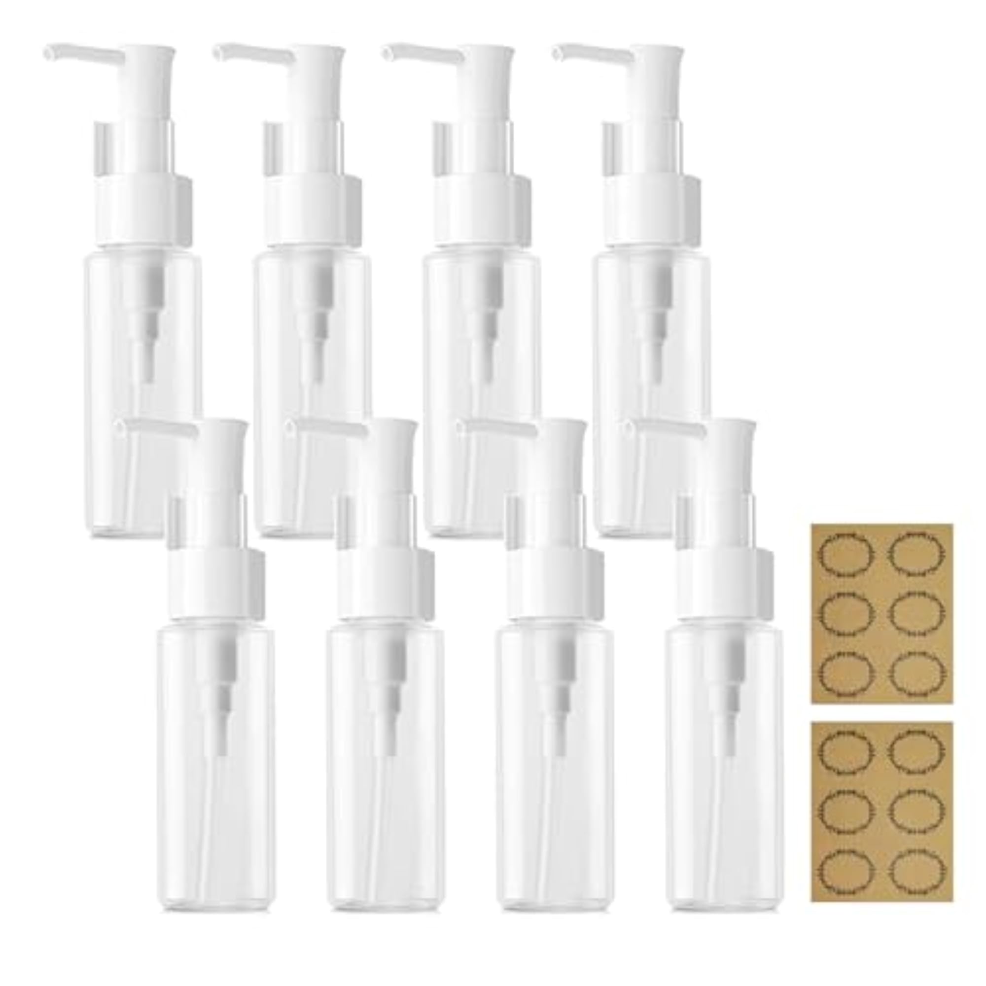 8Pcs 50ML Clear Plastic Lotion Dispenser Travel Bottles